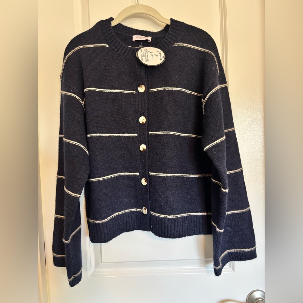 Buttermelon Blue Striped Women's Cardigan Small